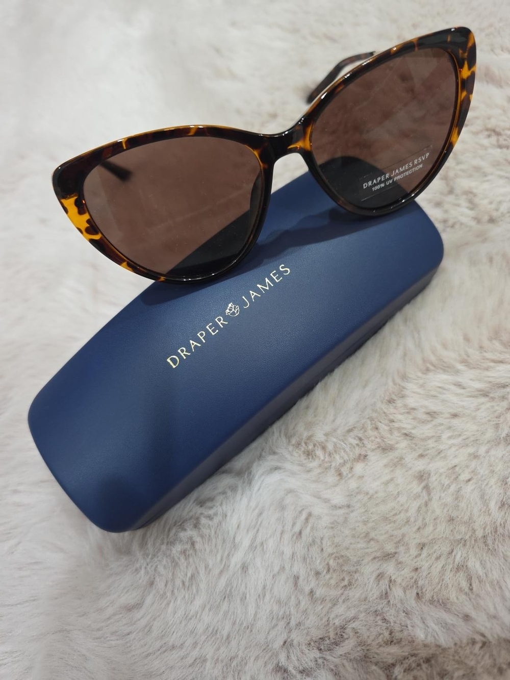Draper James RSVP Tortoise Cat Eye Sunglasses + Case